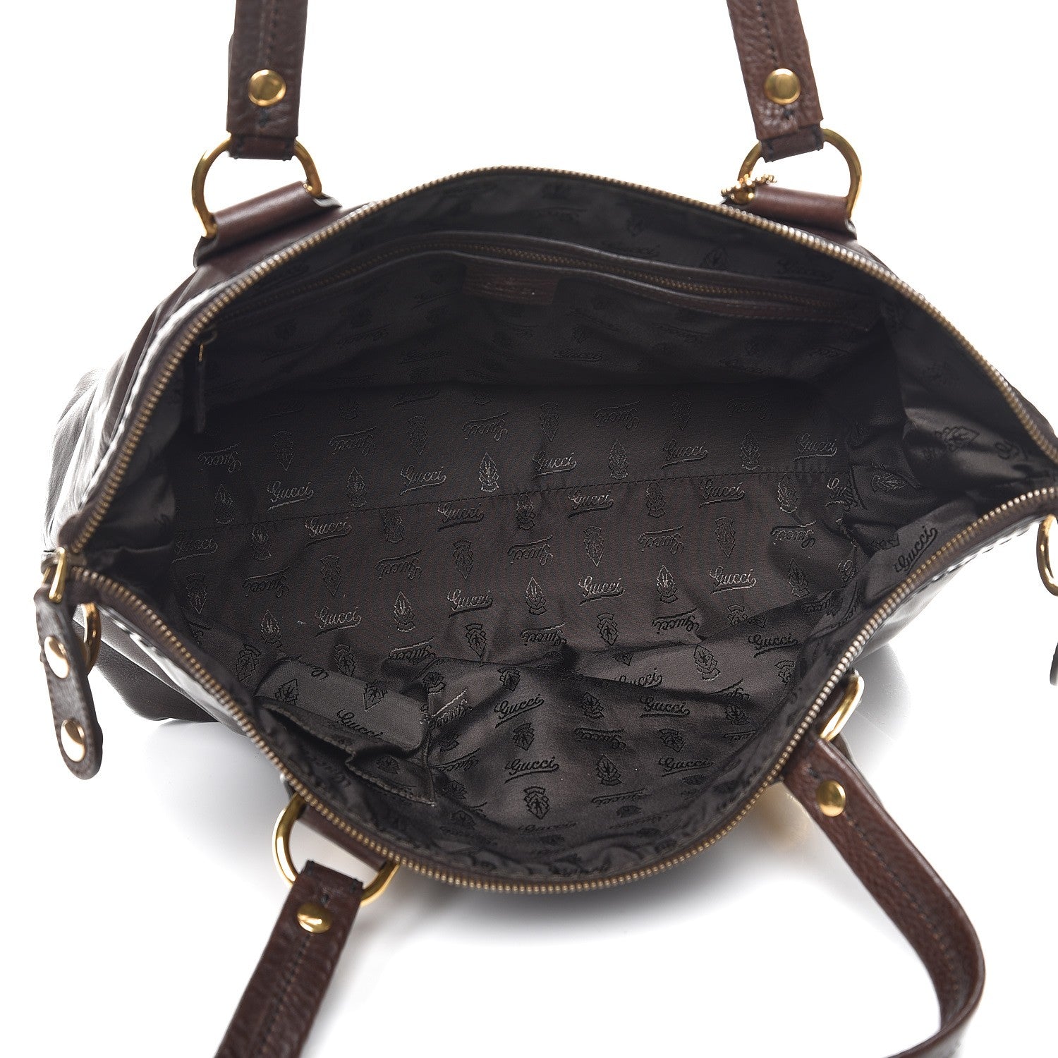Gucci Calfskin Small Babouska Tote Dark Brown 5 of 10