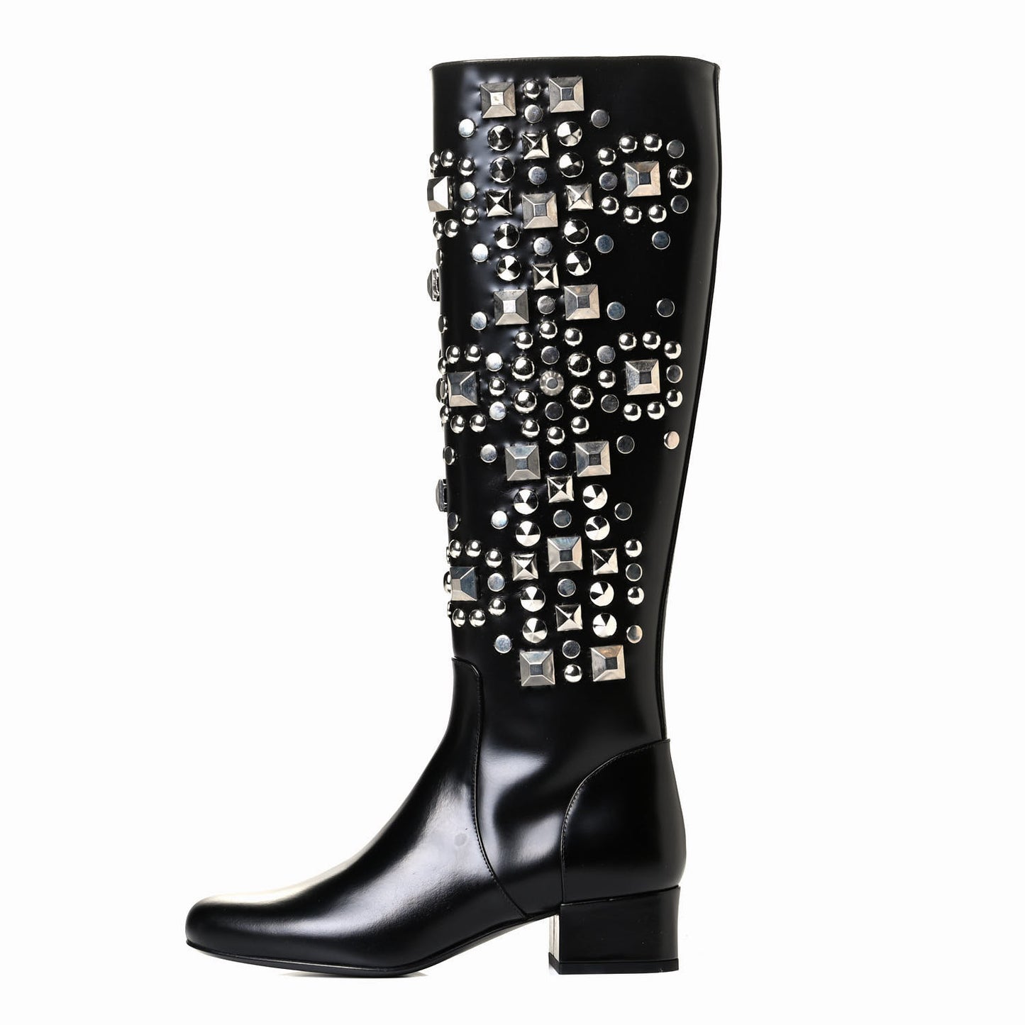 Ketta Studded Babies 40 Brod Knee High Boots 36 Black