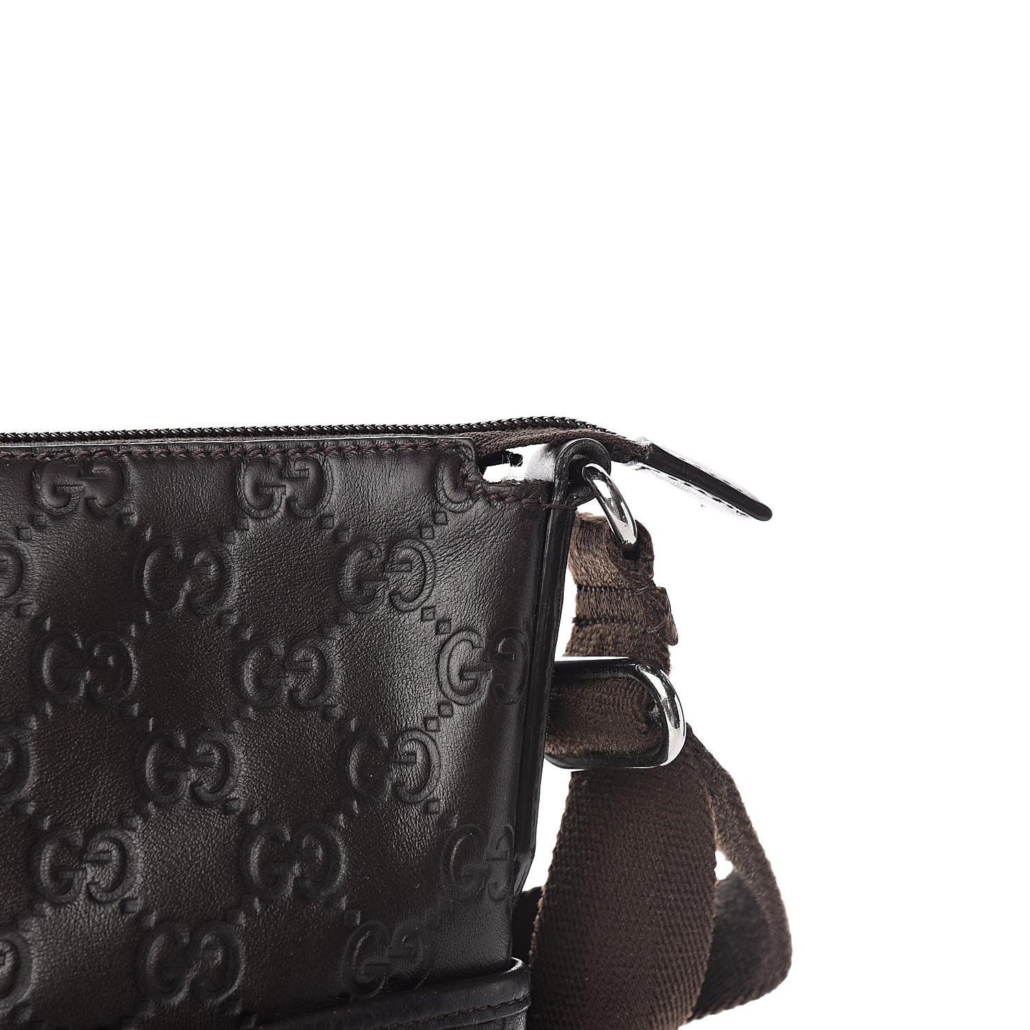 Gucci Guccissima Crossbody Messenger Bag Dark Brown 11 of 13