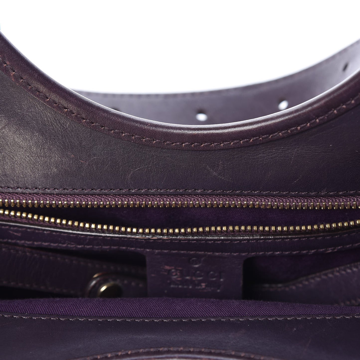 Calfskin Horsebit Embossed Shoulder Bag Purple