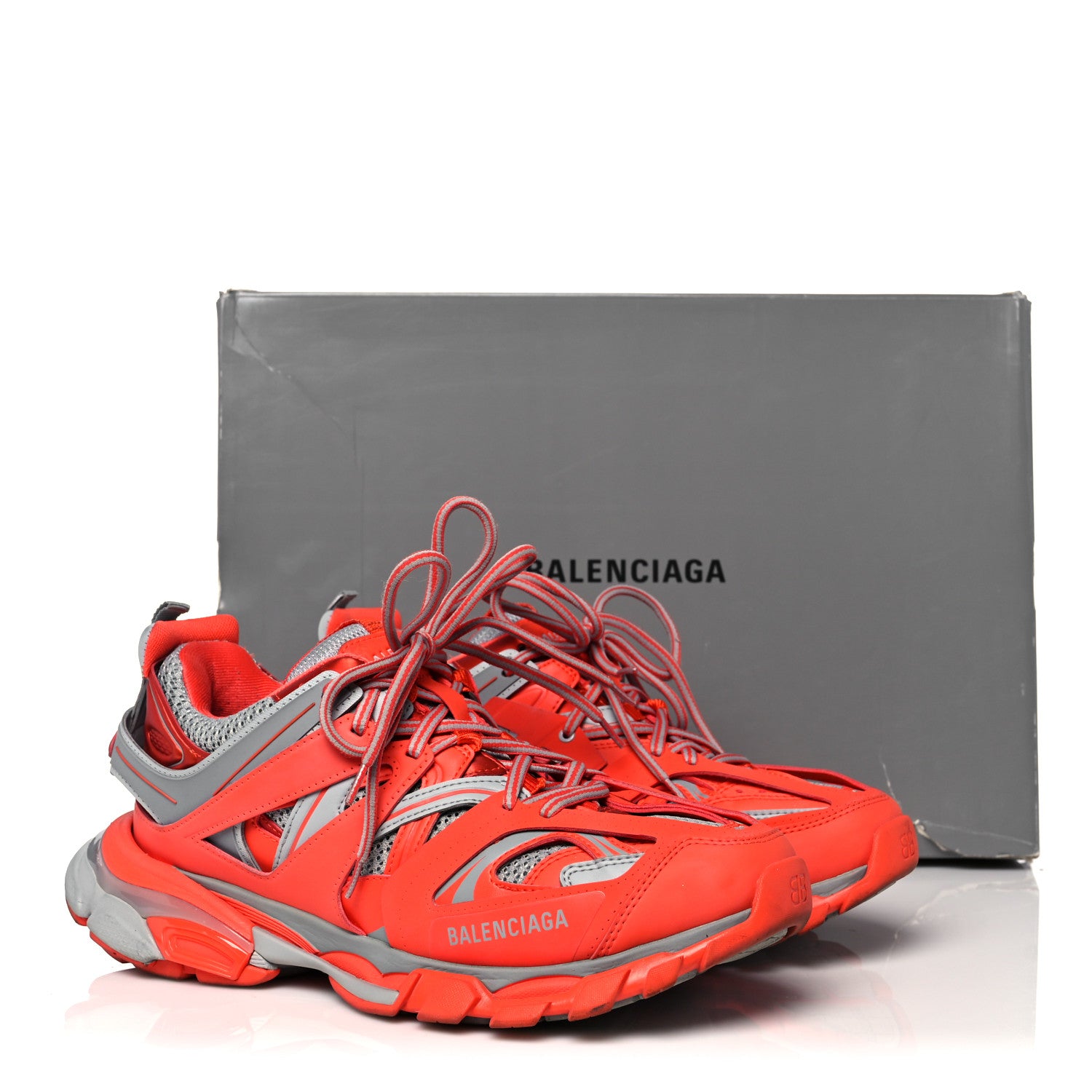 Balenciaga Mesh Nylon Mens Track Sneakers 42 Orange Slate Grey 11 of 11