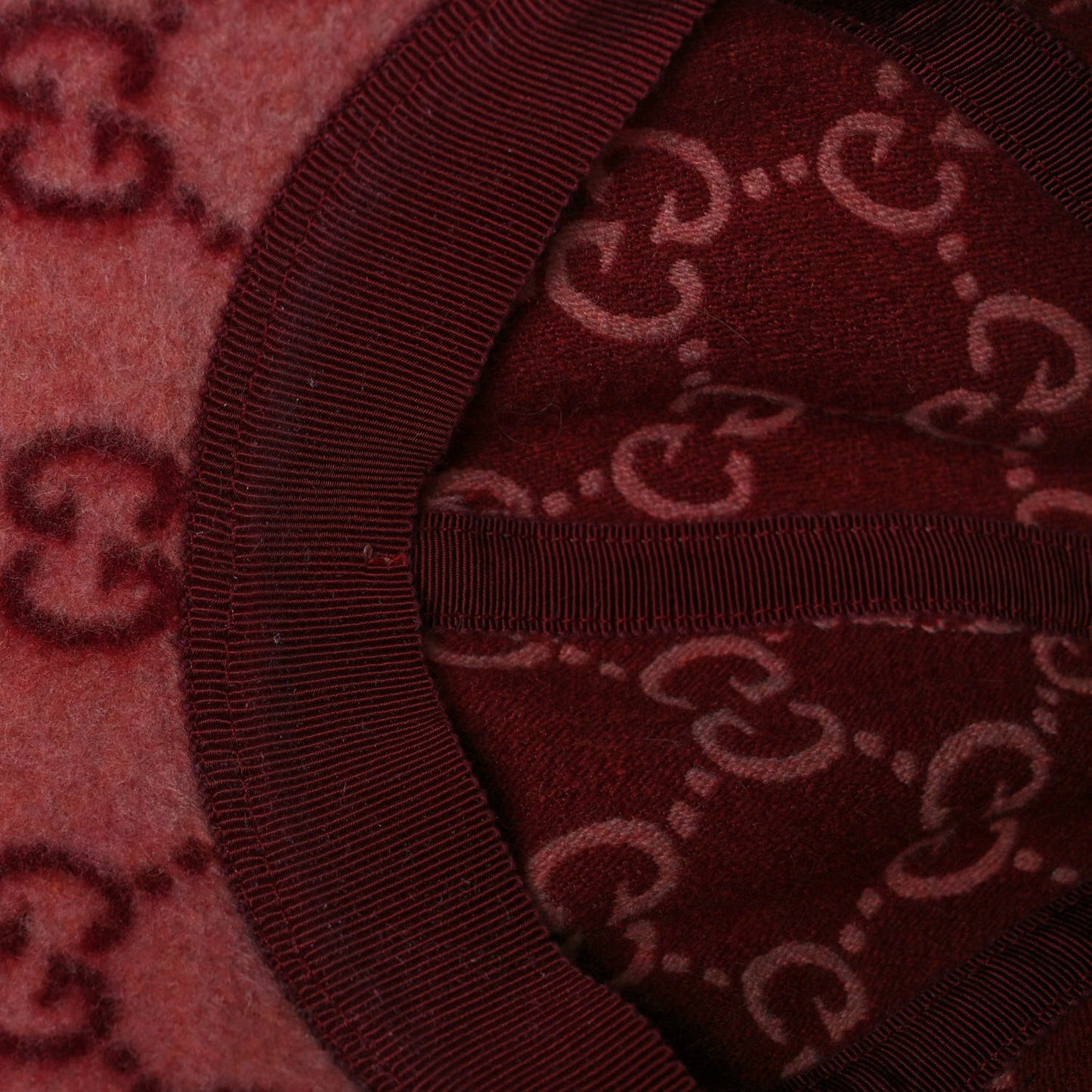 Covered Wool GG Monogram Baseball Hat S Roseate Red