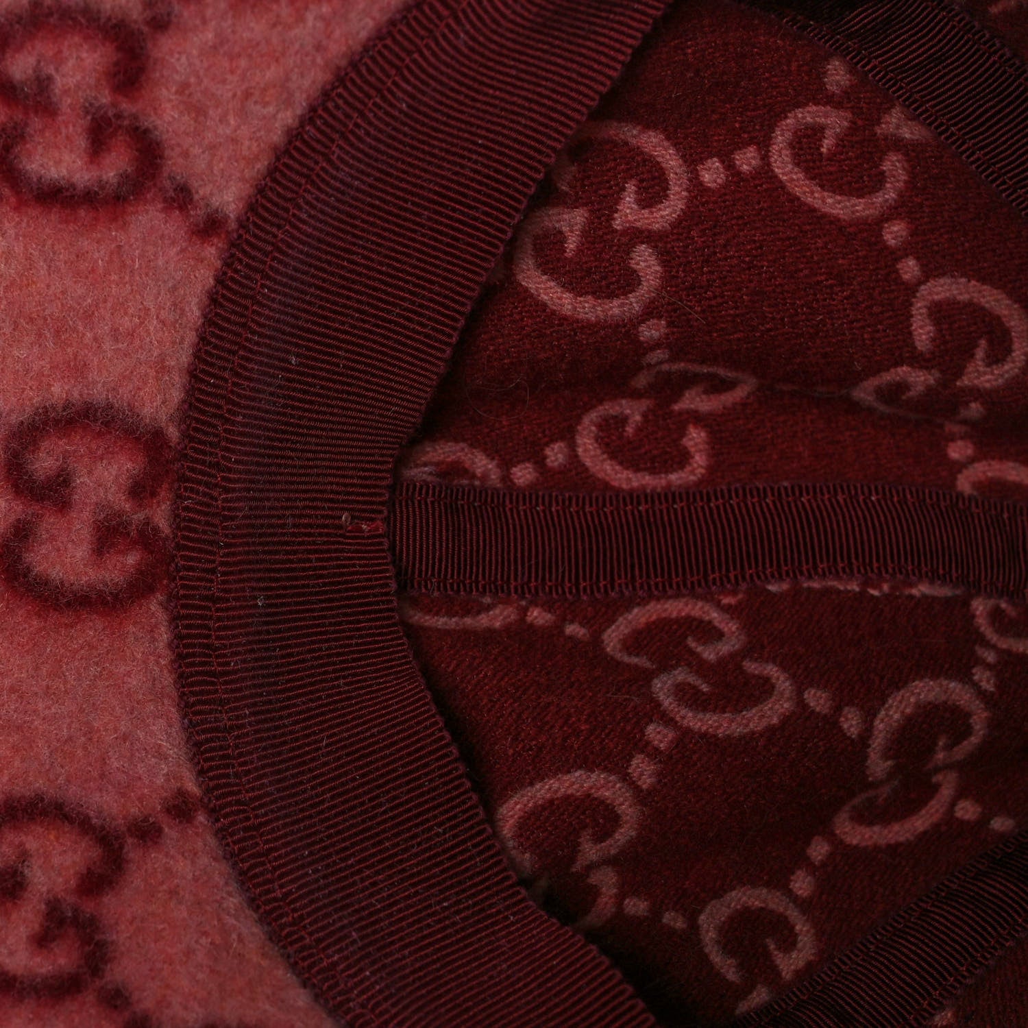 Gucci Covered Wool GG Monogram Baseball Hat S Roseate Red 8 of 8