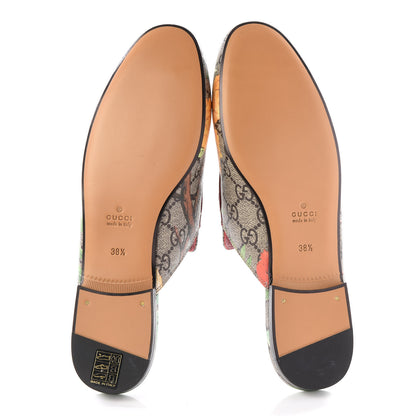 Gucci GG Supreme Monogram Tian Womens Princetown Slippers 38.5 Beige Ebony Multicolor 5 of 9