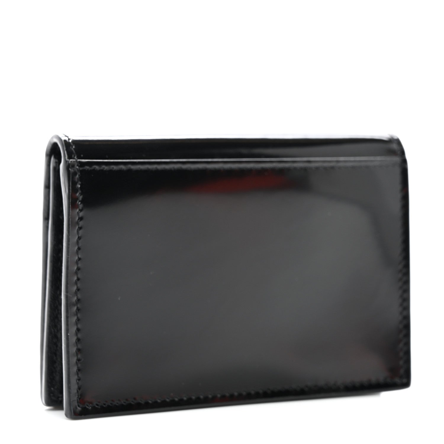 Saint Laurent Shiny Lambskin Logo Carre Zipped Card Case Black 3 of 7