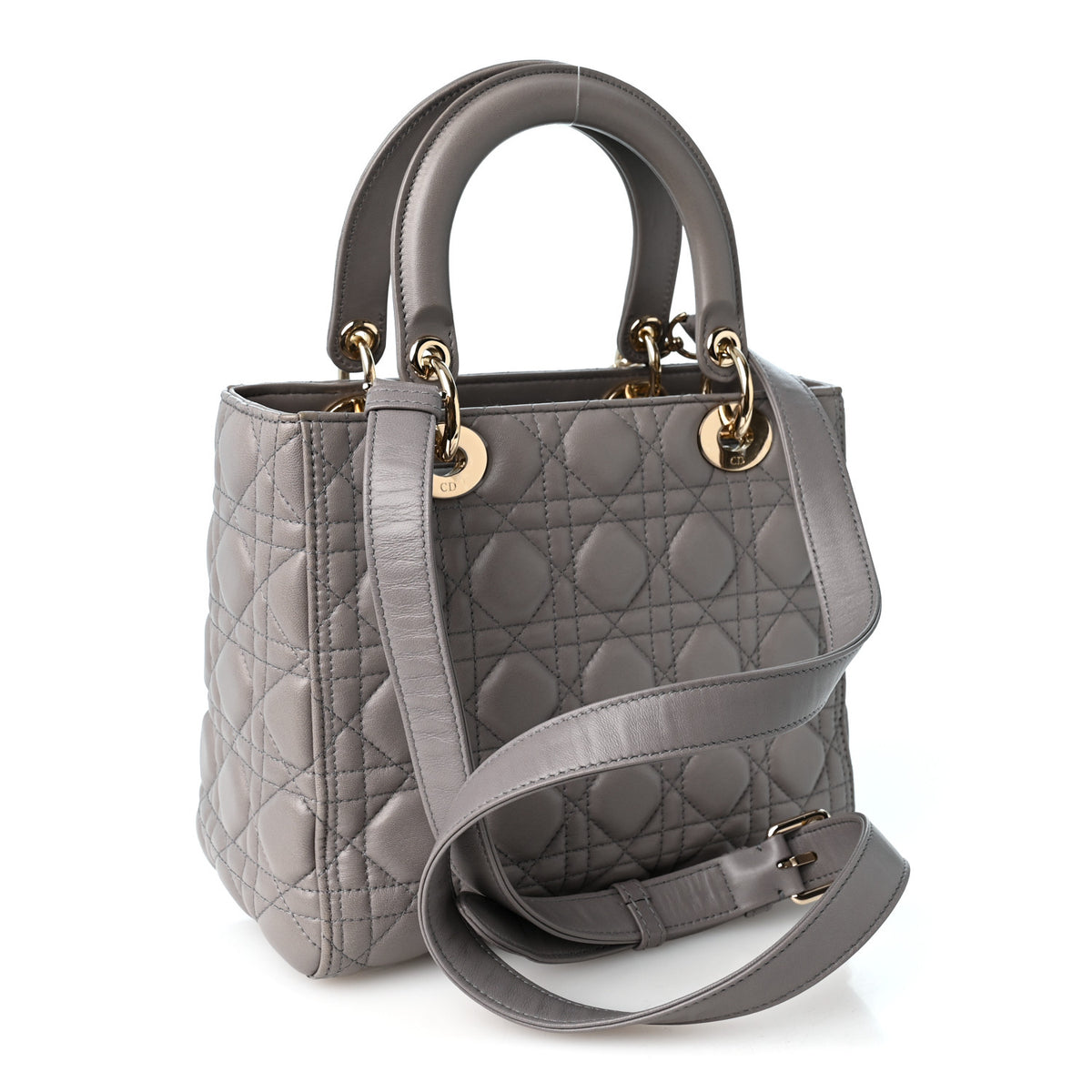 Lambskin Cannage Medium Lady Dior Grey