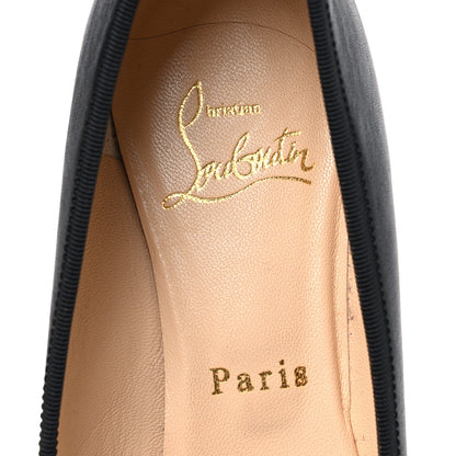 Christian Louboutin Calfskin Zarli Nappa Grosgrain Spiked Hall Flats 39 Black 9 of 10
