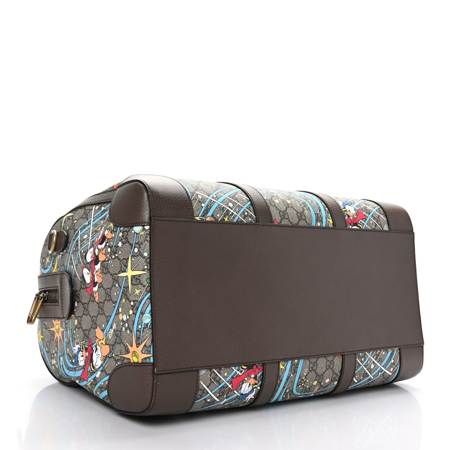 Gucci X DISNEY GG Supreme Monogram Donald Duck Retro Interlocking G Duffle Bag Beige Multicolor New Acero 4 of 12