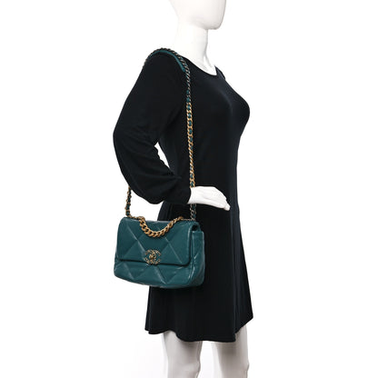 Chanel Lambskin Quilted Medium Chanel 19 Flap Green 2 of 11