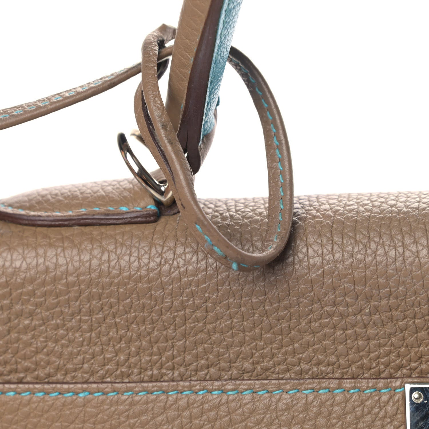 Hermes Togo Eclat Kelly Retourne 35 Etoupe Bleu Azteq 12 of 14