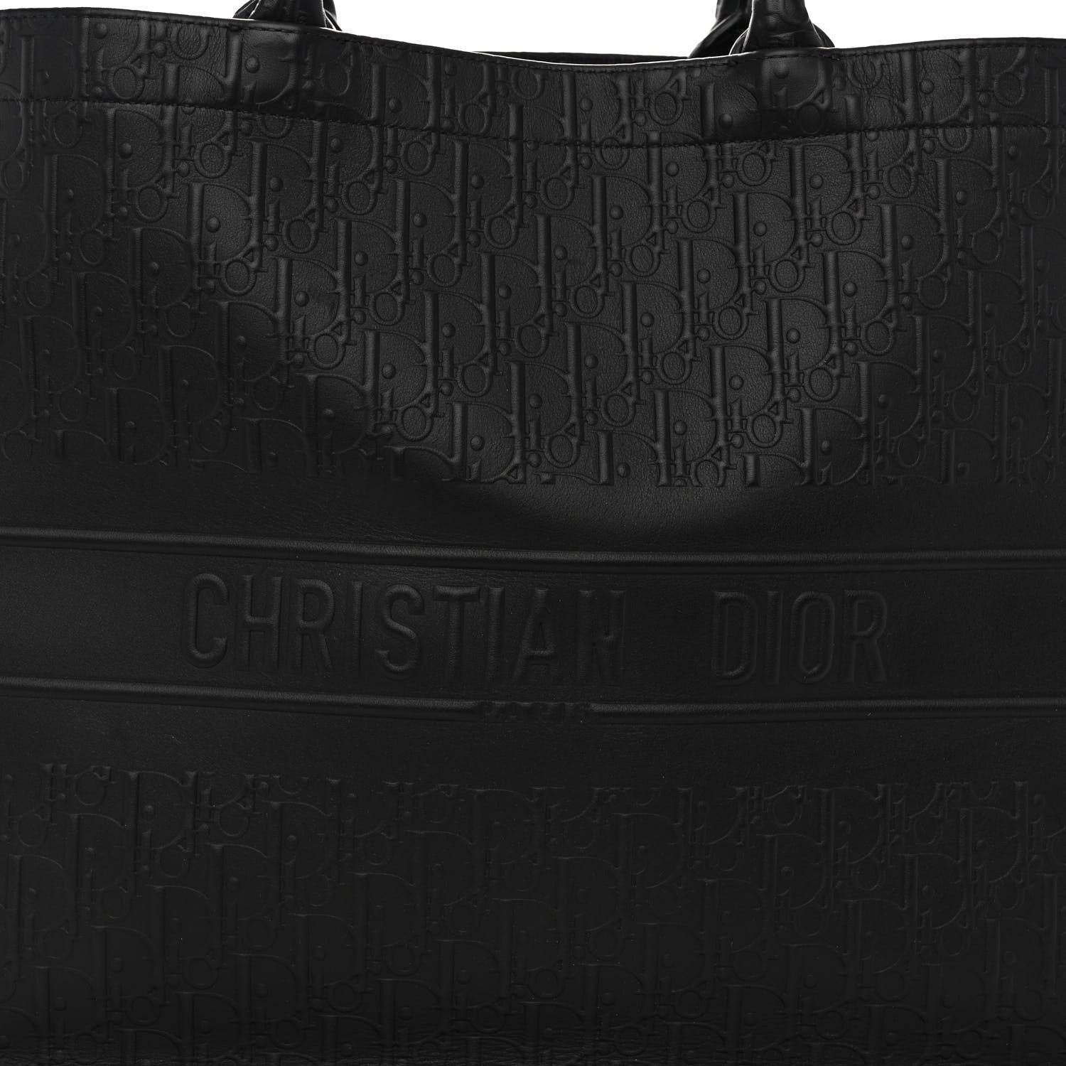 Christian Dior Oblique Calfskin Embossed Large Book Tote Black 7 of 9