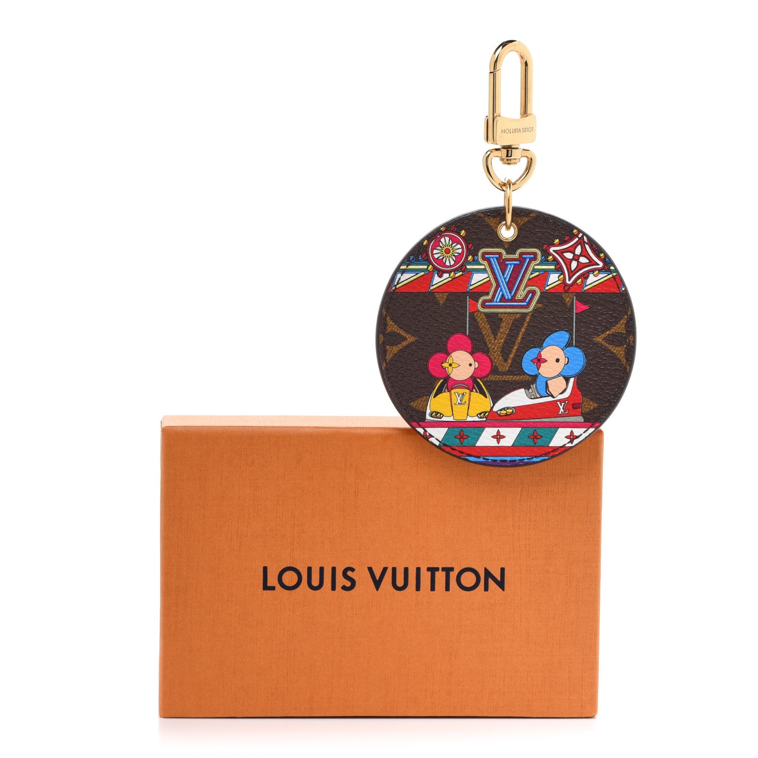 Louis Vuitton Monogram 2020 Christmas Animation Bumper Cars Bag Charm Key Ring Coquelicot 4 of 4