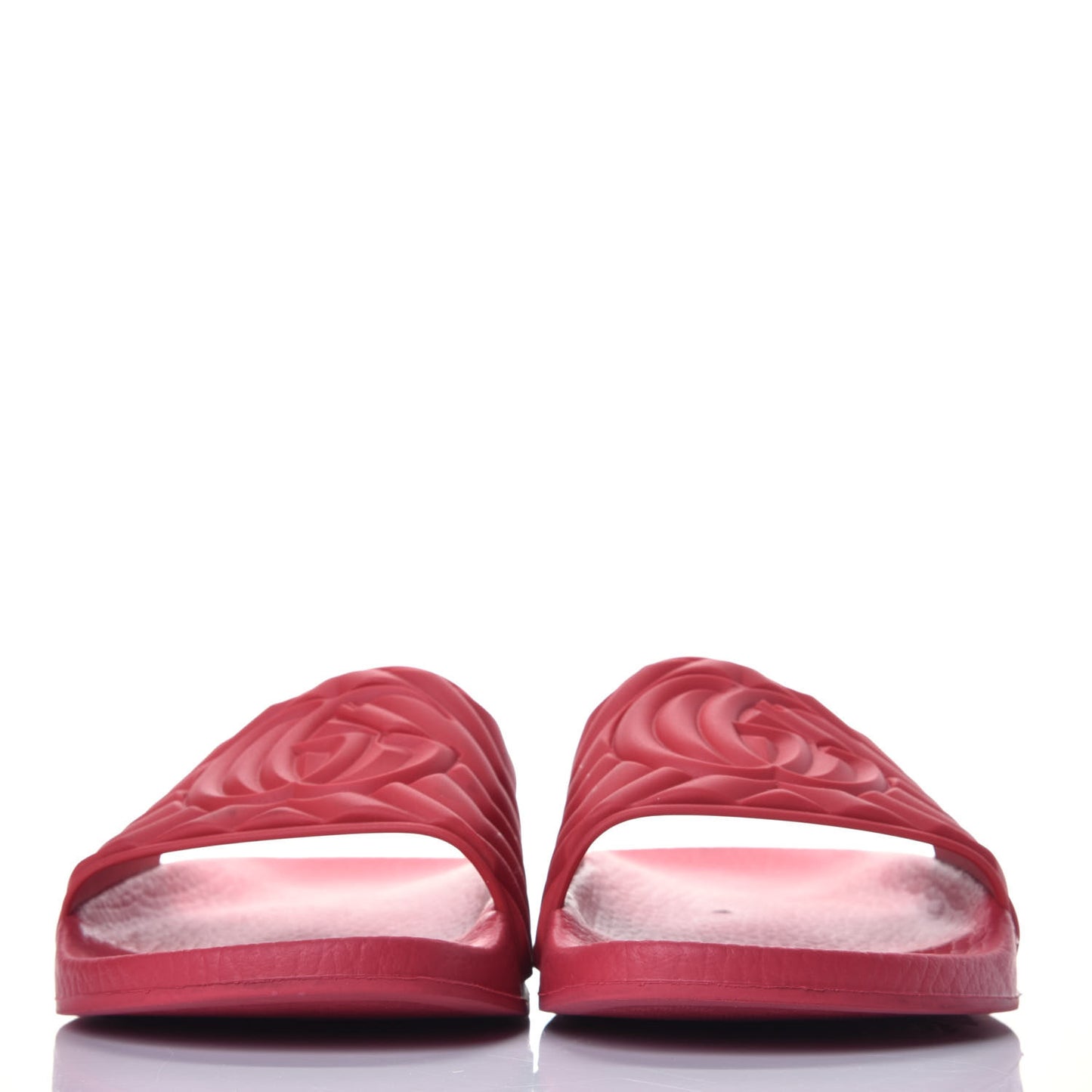 Rubber Matelasse Womens Slide Sandals 35 Hibiscus Red