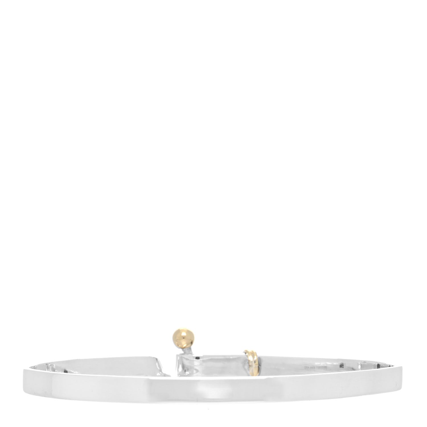 Tiffany Sterling Silver 18K Yellow Gold Hook Eye Bangle Bracelet 2 of 4