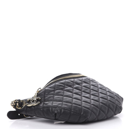 Chanel Calfskin Quilted Banane Waist Bag Fanny Pack Black 4 of 9