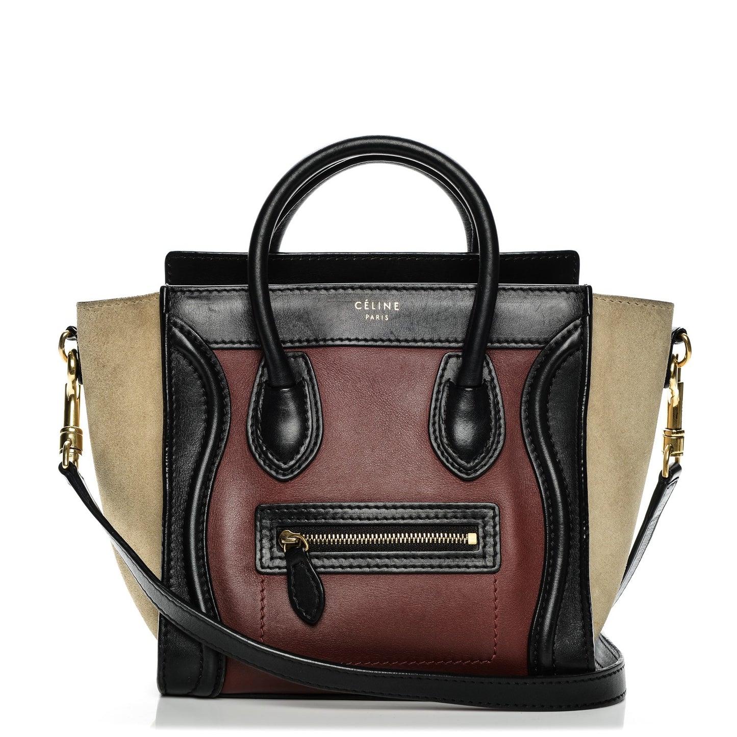 Smooth Calfskin Suede Nano Tri-Color Luggage