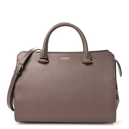 Burberry Calfskin Mega Check Small Banwell Tote Grey Mink 1 of 10