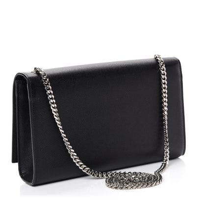 Saint Laurent Grain De Poudre Medium Classic Monogram Kate Satchel Black 3 of 11