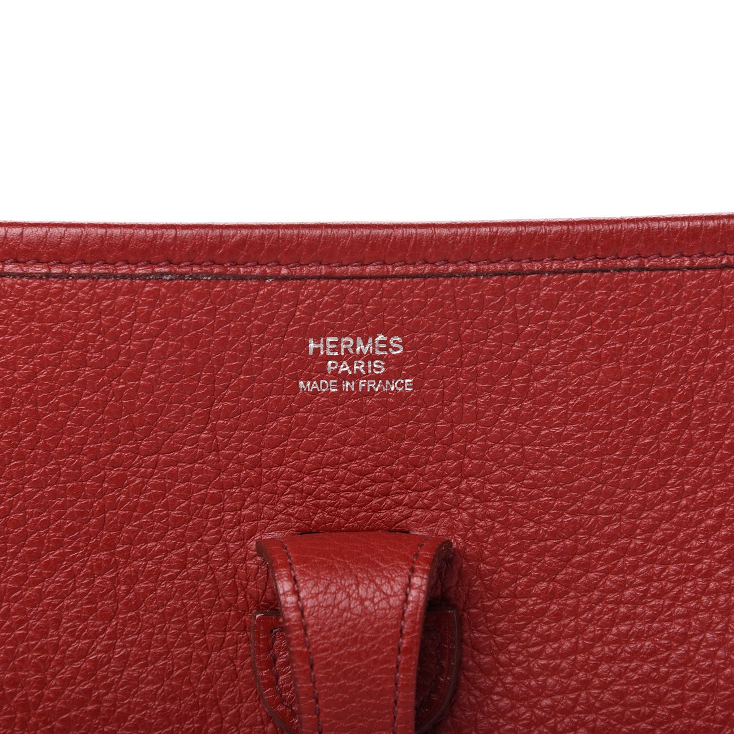 Hermes Taurillon Clemence Evelyne II PM Rouge Garance 8 of 10
