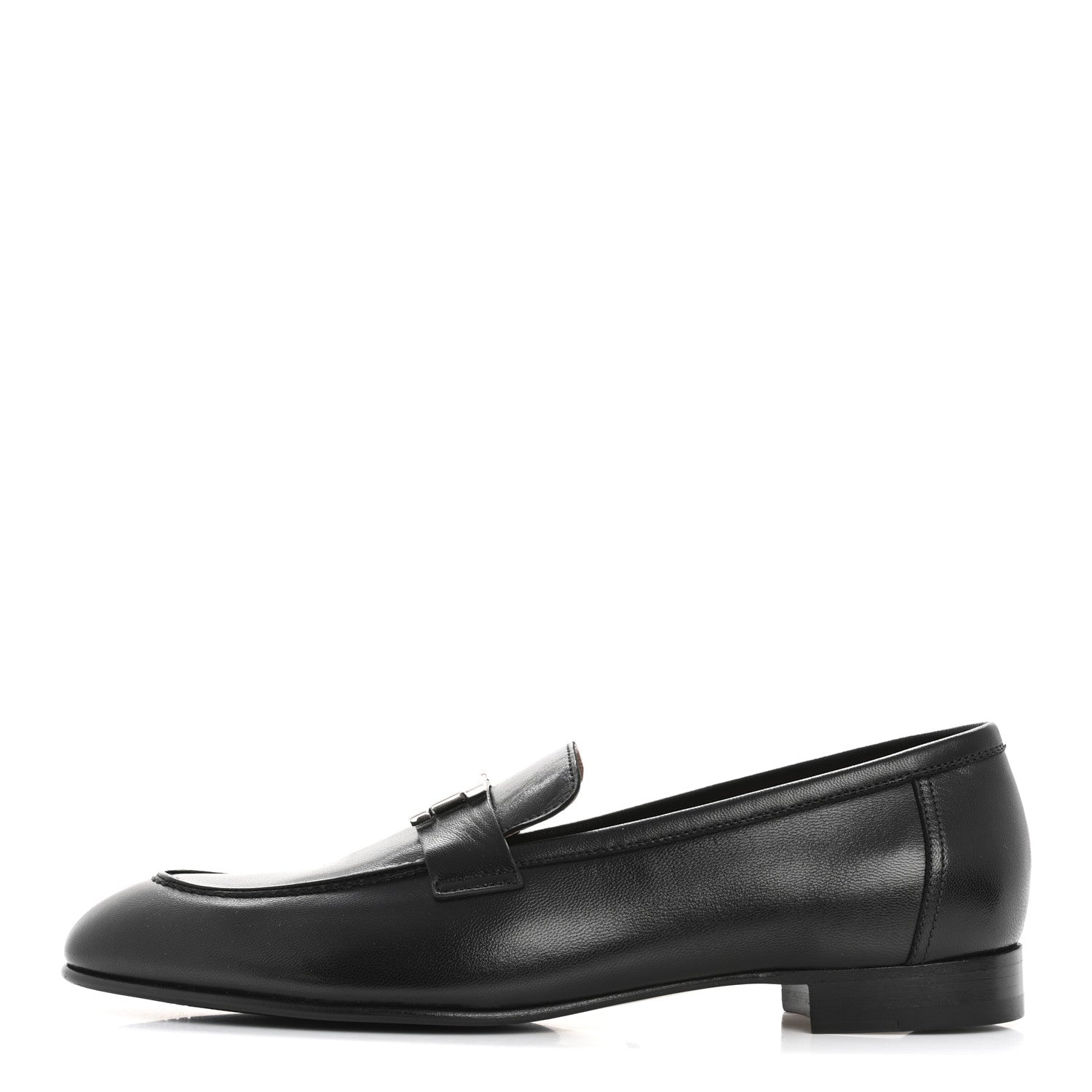 Hermes Goatskin Womens Paris Loafers 41 Black 1 of 10