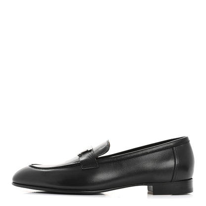 Hermes Goatskin Womens Paris Loafers 41 Black 1 of 10