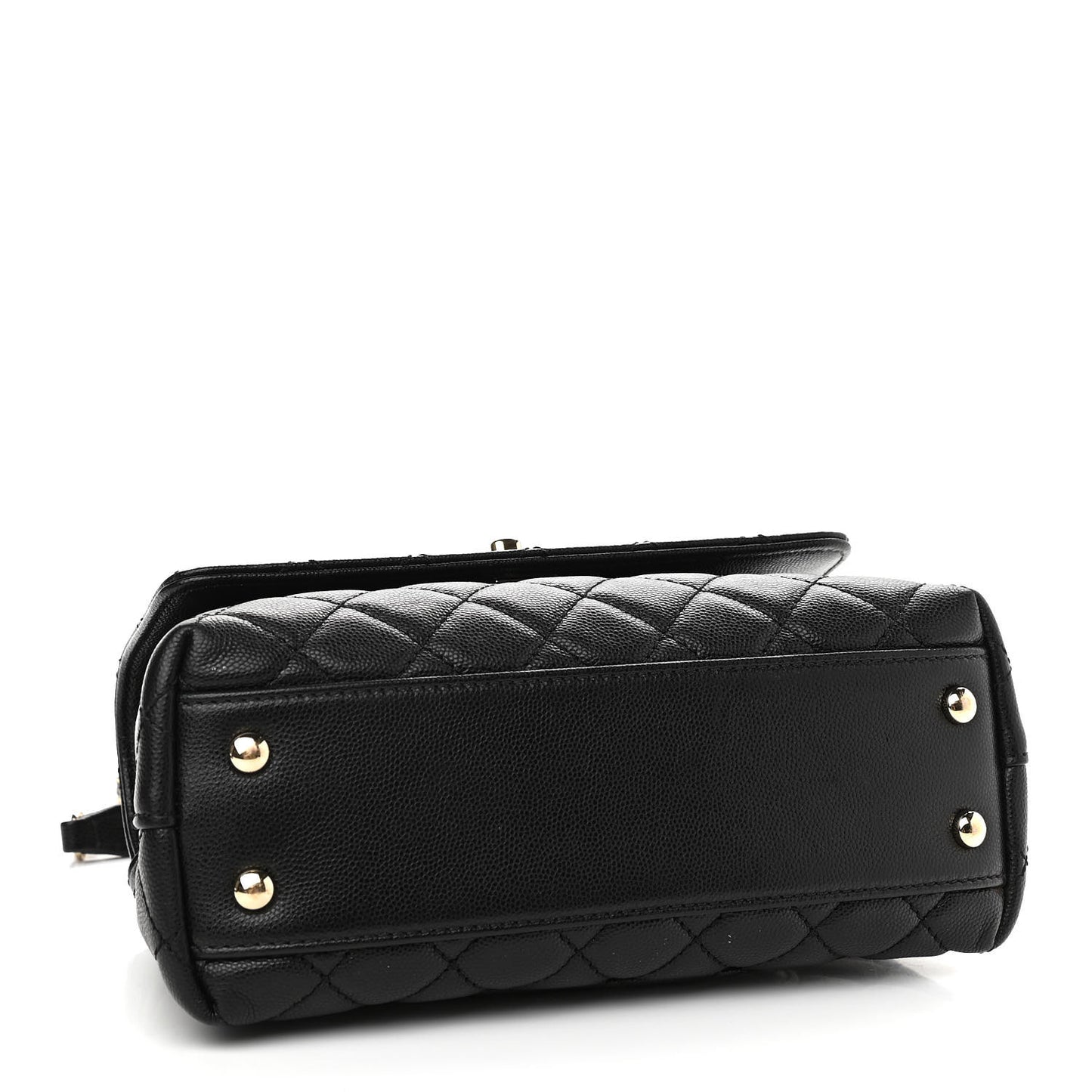 Caviar Quilted Mini Coco Handle Flap Black