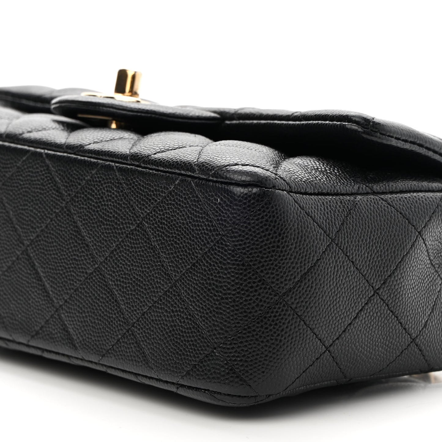 Caviar Quilted Mini Rectangular Flap Black