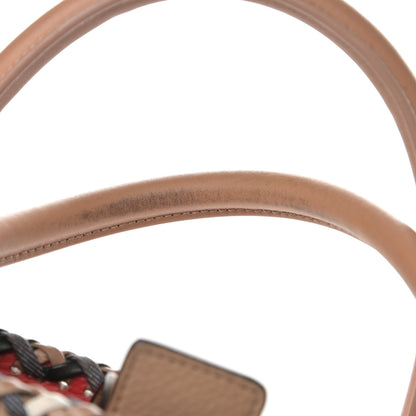 Christian Louboutin Calfskin Mexinodo Beaded Studded Triple Gusset Large Paloma Beige Blue 16 of 26