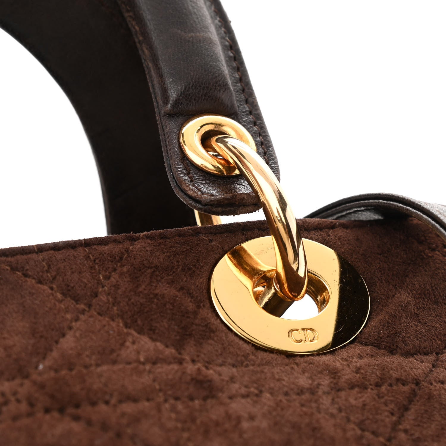 Christian Dior Suede Cannage Medium Lady Dior Brown 12 of 13