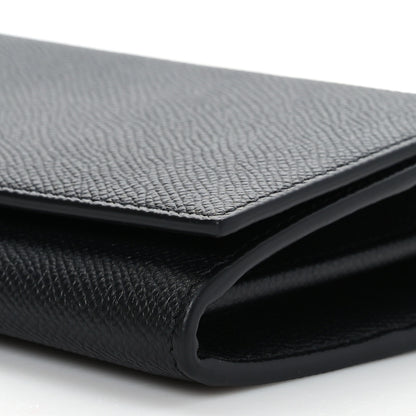 Balenciaga Signature Grained Calfskin Logo Ville Continental Wallet on Chain Black 8 of 8