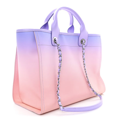 Chanel Shaded Calfskin Small Deauville Tote Light Purple Pink Coral 4 of 11