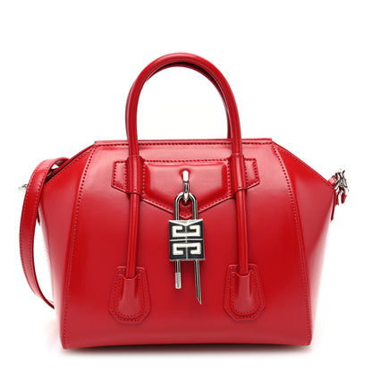 Givenchy Box Calfskin Mini Lock Antigona Shoulder Bag Red 1 of 9