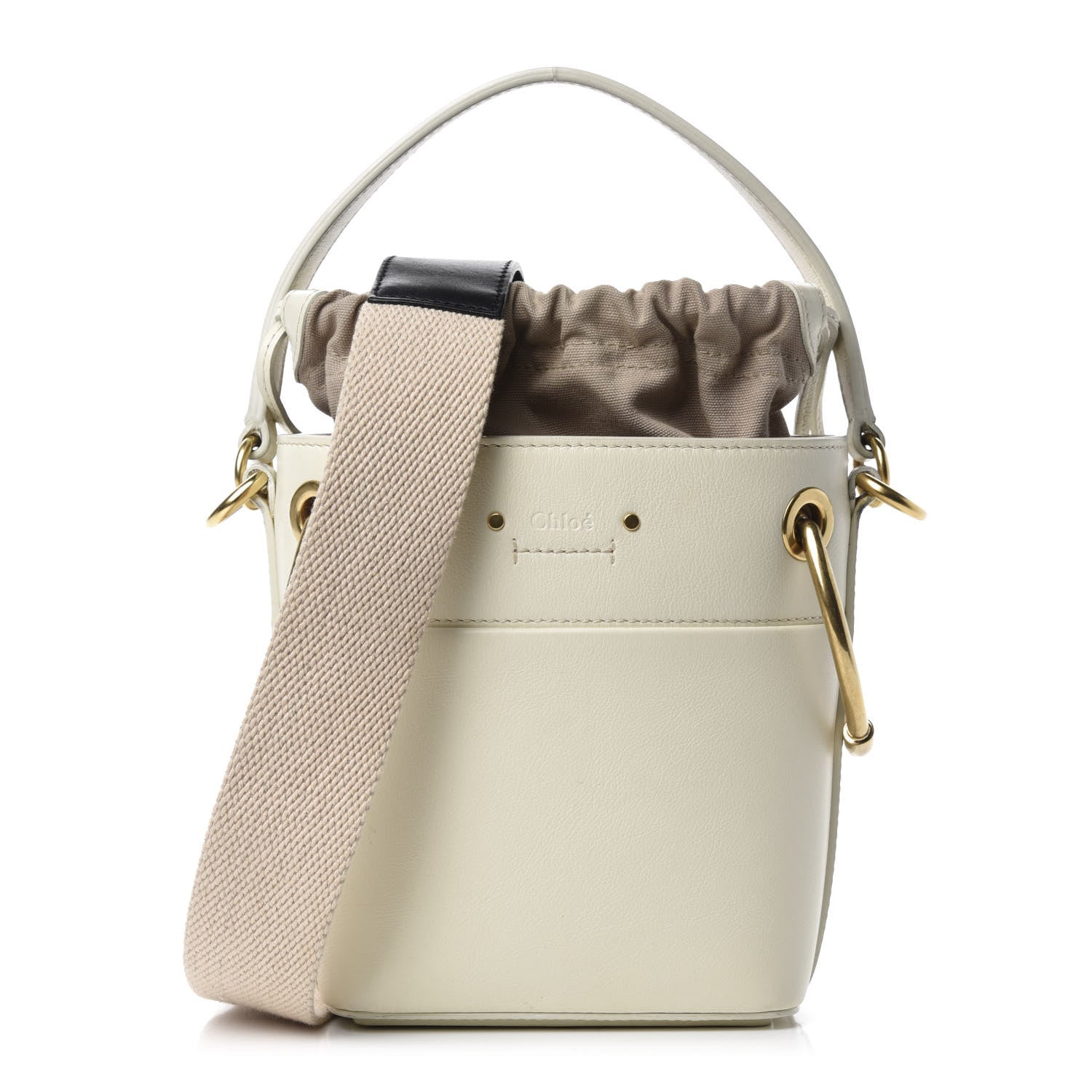 Chloe Smooth Calfskin Mini Roy Bucket Bag Natural White 1 of 11