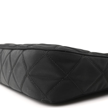 Prada Tessuto Nylon Stitched Shoulder Bag Black 11 of 11
