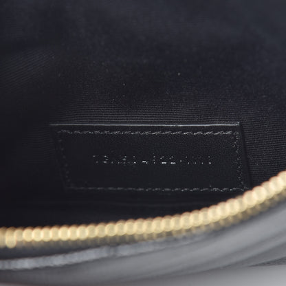Saint Laurent Grain De Poudre Chevron Monogram Bill Pouch Black 7 of 9