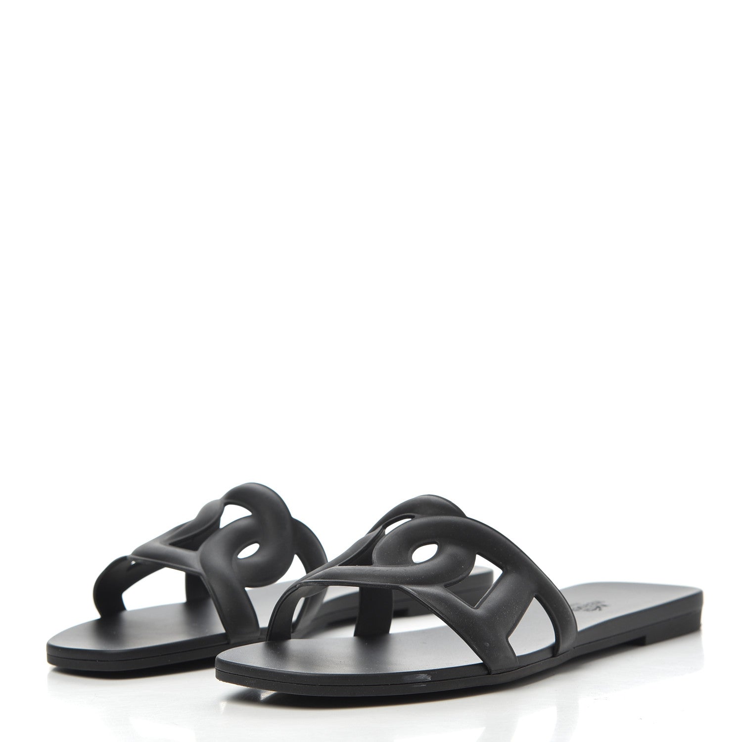 Hermes Rubber Aloha Sandals 38 Black 3 of 11