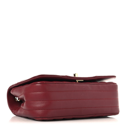 Chanel Calfskin Chevron Quilted Mini Statement Flap Burgundy 4 of 10