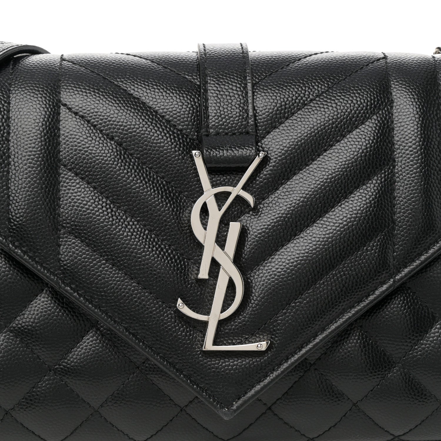 Saint Laurent Grain De Poudre Textured Mixed Matelasse Triquilt Small Monogram Satchel Black 7 of 9