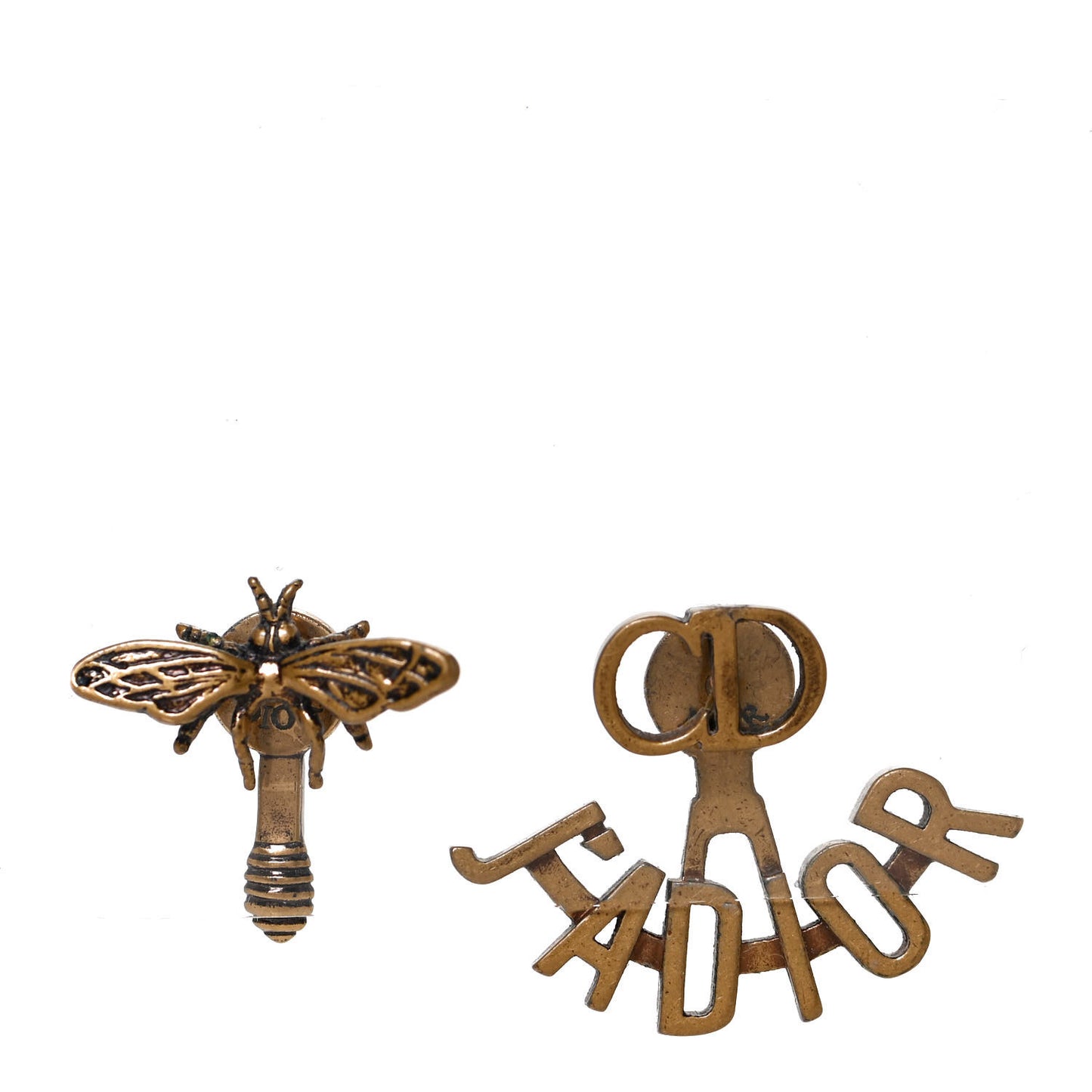 Metal J'Adior Earrings Aged Gold