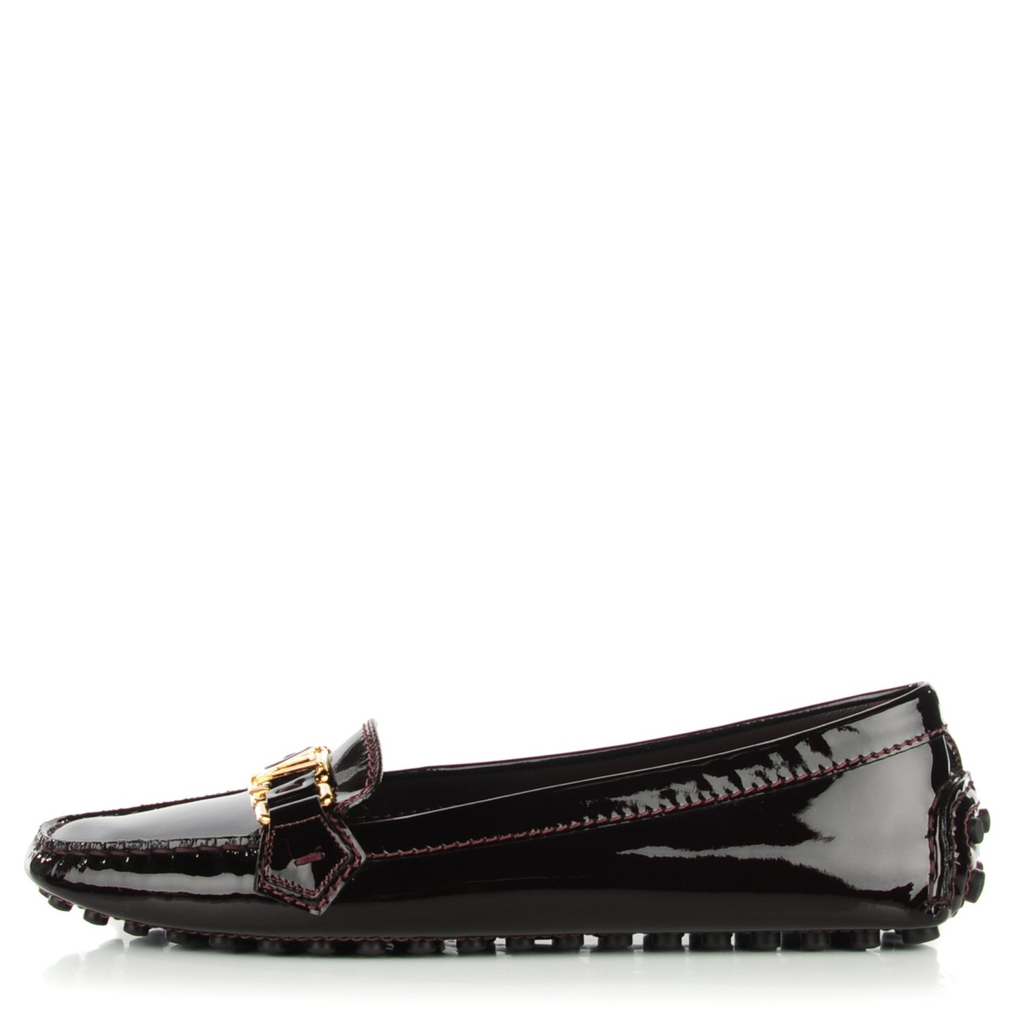 Patent Calfskin Oxford Loafers 40 Amarante