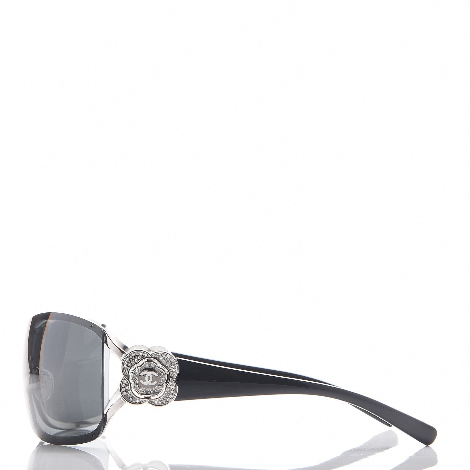 Chanel Swarovski Crystal Camellia CC Sunglasses 4164-B Black 2 of 9