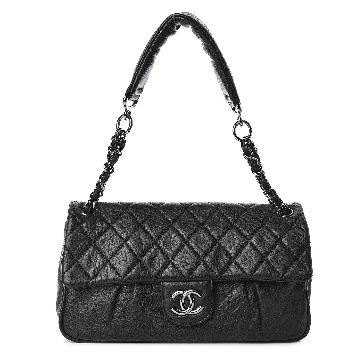 Chanel Distressed Lambskin Lady Braid Flap Black 1 of 9