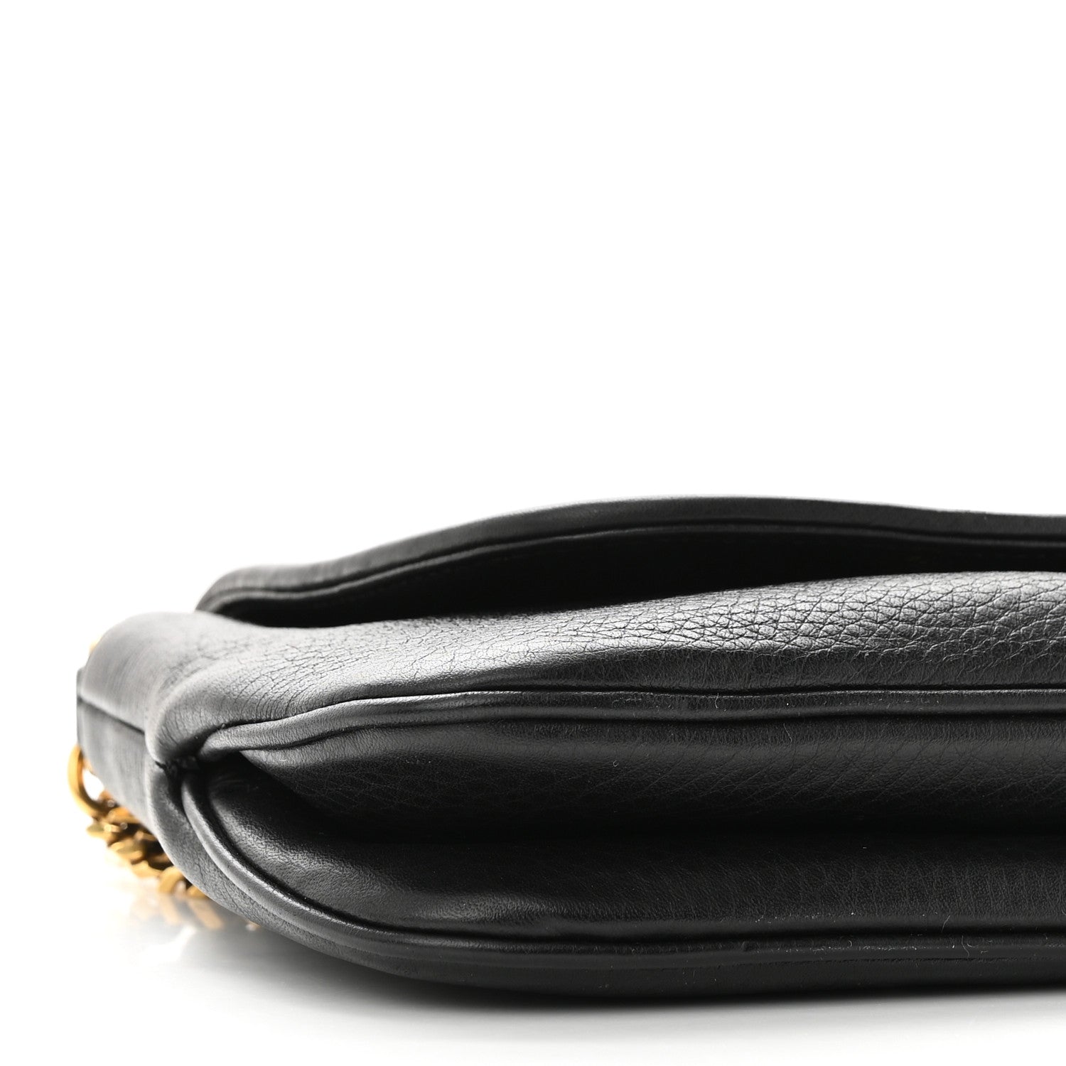 Gucci Pebbled Calfskin Small 1973 Chain Shoulder Bag Black 9 of 10