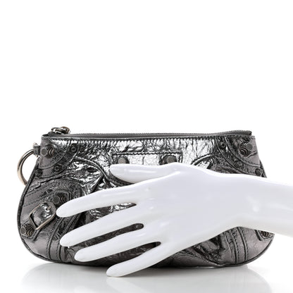 Balenciaga Metallic Agneau Arena Mini Le Cagole Multi Pouch Silver 2 of 10