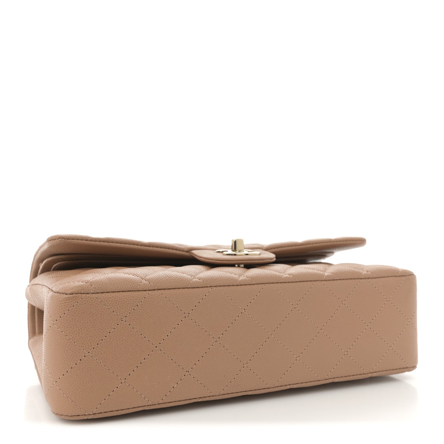 Chanel Caviar Quilted Medium Double Flap Dark Beige 4 of 12
