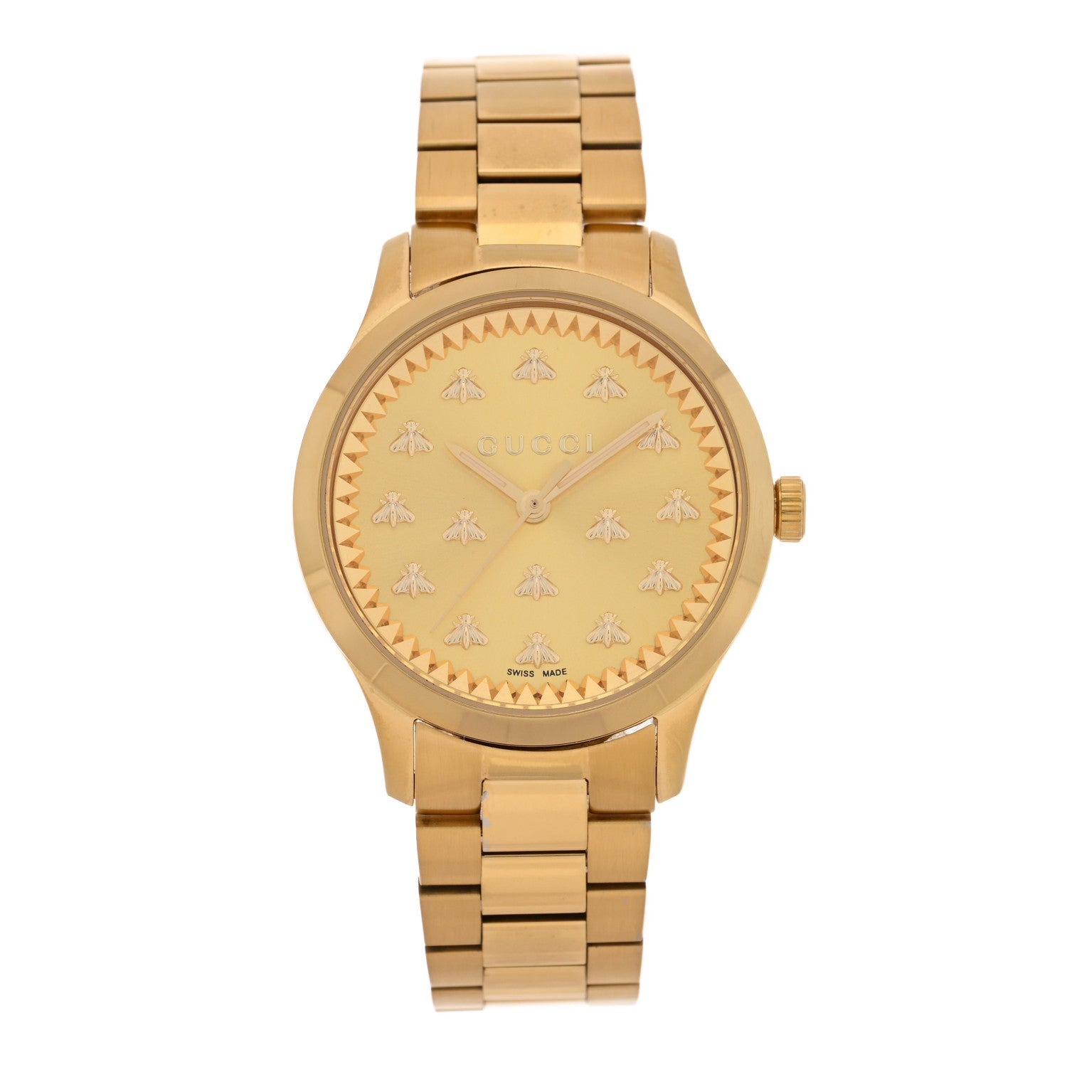 Gucci Stainless Steel 32mm G-Timeless Bee Quartz Watch Gold 1 of 5