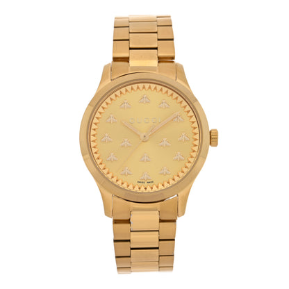 Gucci Stainless Steel 32mm G-Timeless Bee Quartz Watch Gold 1 of 5