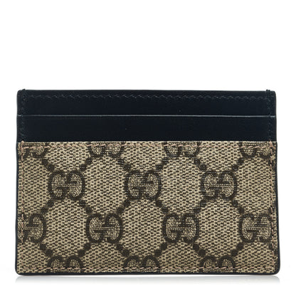 Gucci GG Supreme Monogram Calfskin Card Holder Beige Black 1 of 11