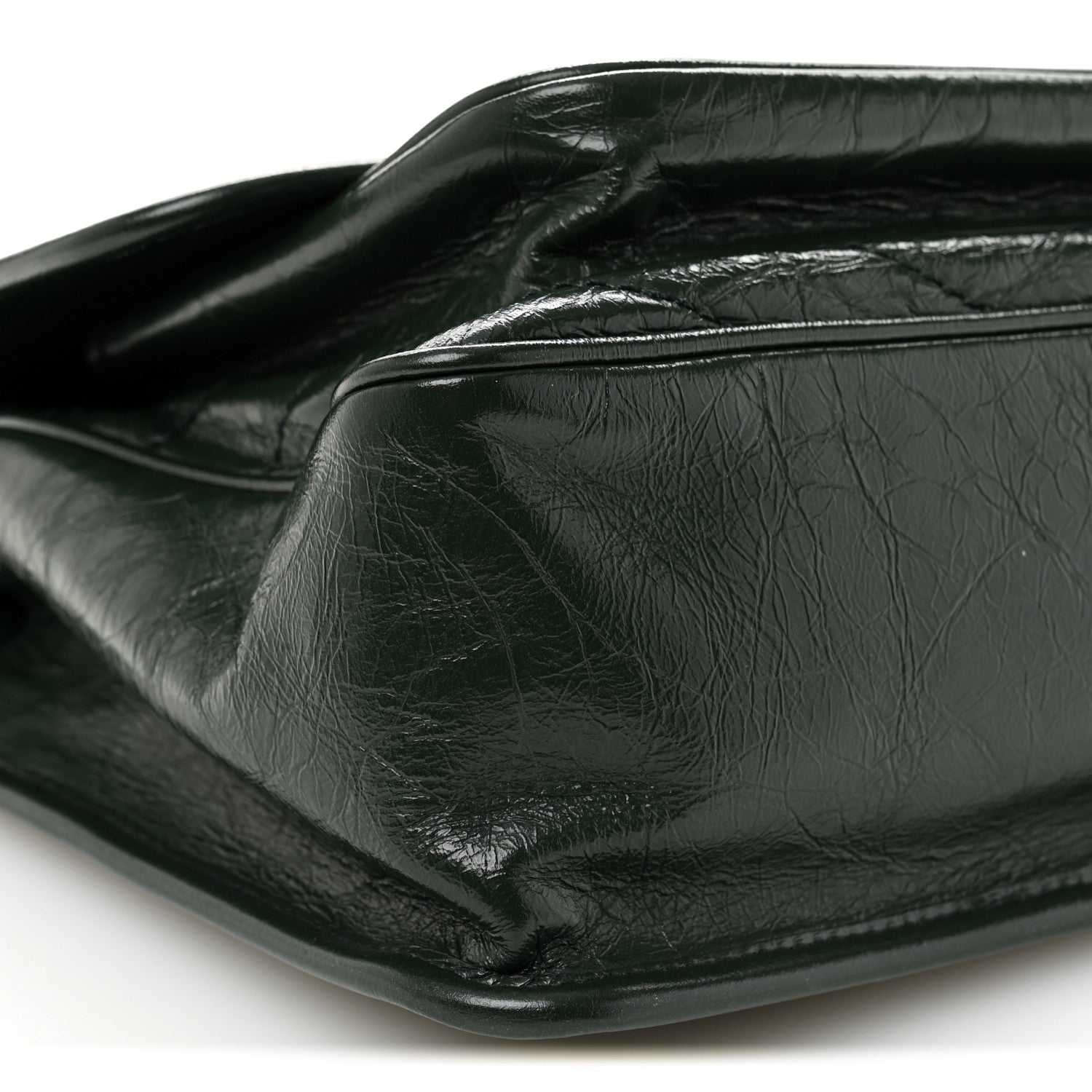 Saint Laurent Crinkled Calfskin Matelasse Monogram Medium Niki Chain Satchel Vert Fonce 9 of 10