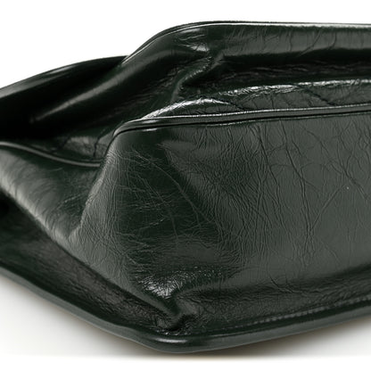 Saint Laurent Crinkled Calfskin Matelasse Monogram Medium Niki Chain Satchel Vert Fonce 9 of 10